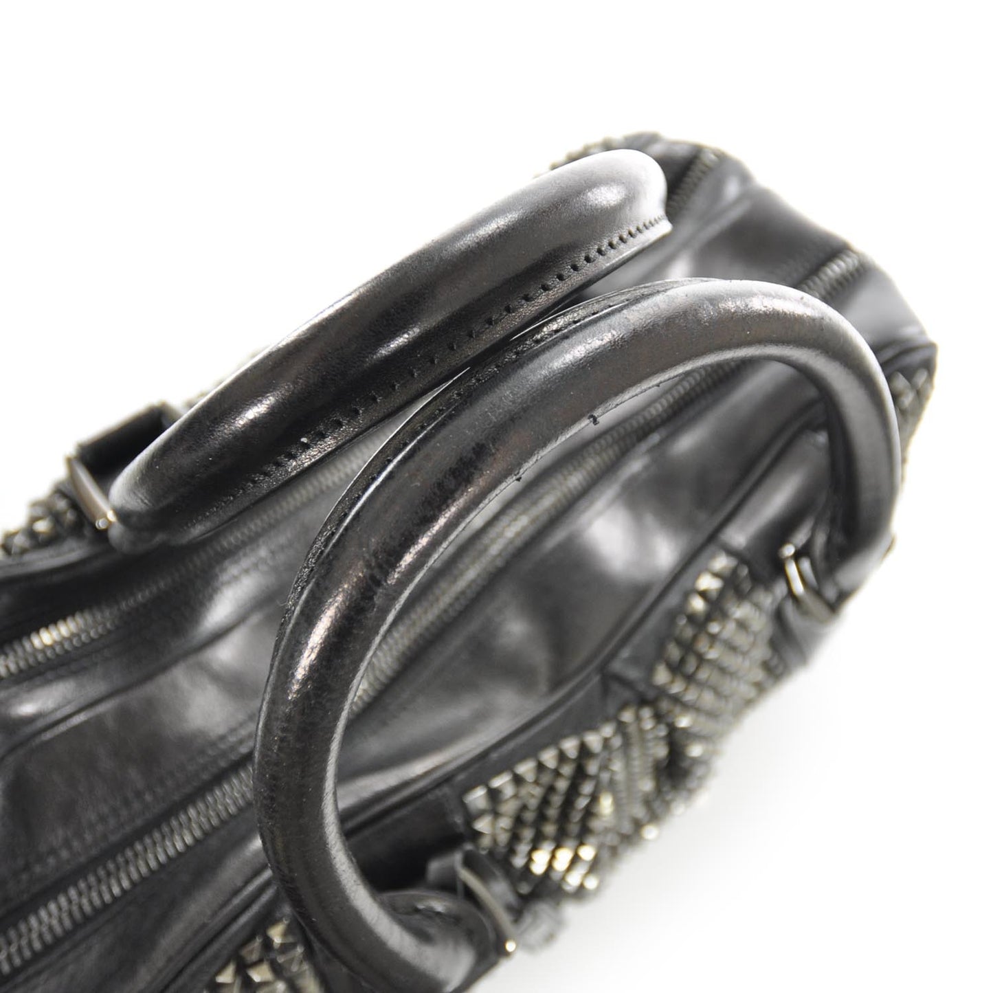 Prorsum Leather Studded Knight Satchel Black