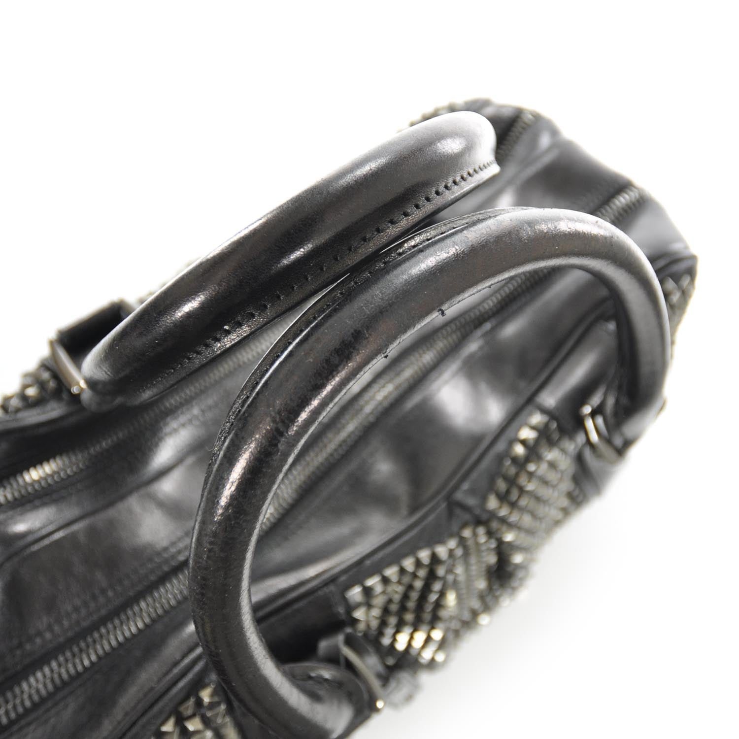 Burberry Prorsum Leather Studded Knight Satchel Black 6 of 10