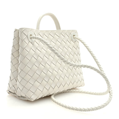 Bottega Veneta Nappa Intrecciato Small Andiamo Shoulder Bag White 2 of 8