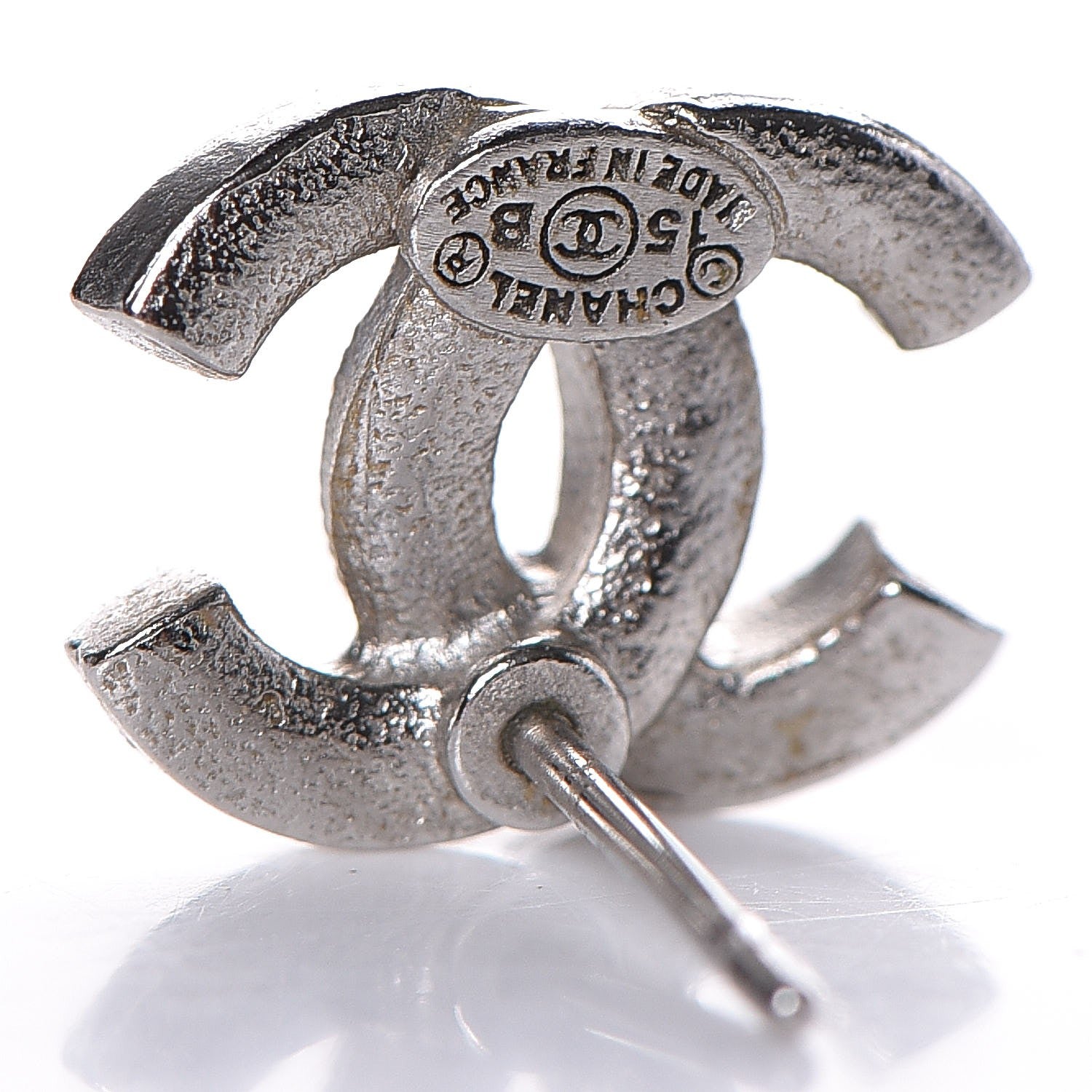 Chanel Crystal CC Earrings Silver Black 3 of 5