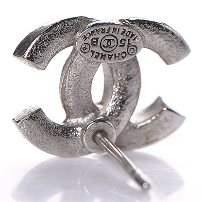 Chanel Crystal CC Earrings Silver Black 3 of 5