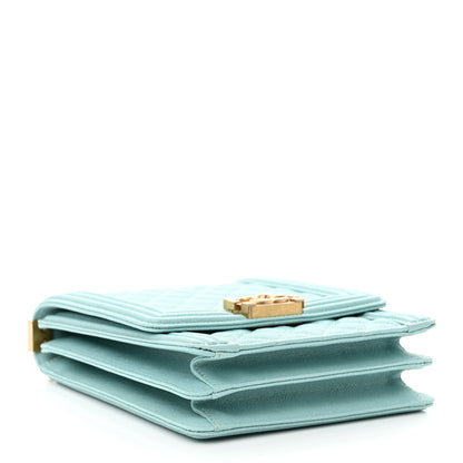 Chanel Caviar Quilted North South Boy Flap Light Blue 4 of 11