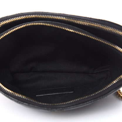 Saint Laurent Grained Lambskin Quilted Mini Becky Double Zip Bag Black 6 of 16