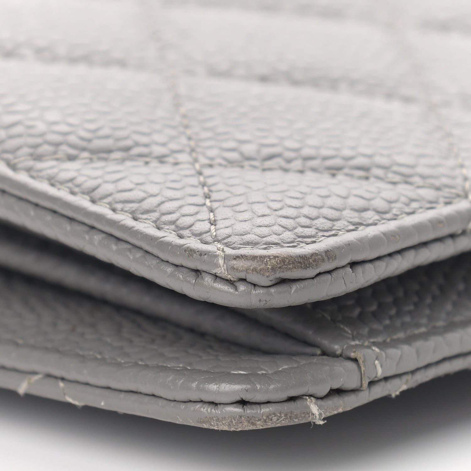 Chanel Caviar Quilted Yen Wallet Grey 11 of 12