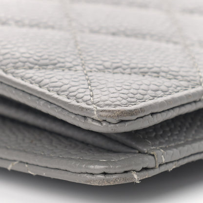 Chanel Caviar Quilted Yen Wallet Grey 11 of 12