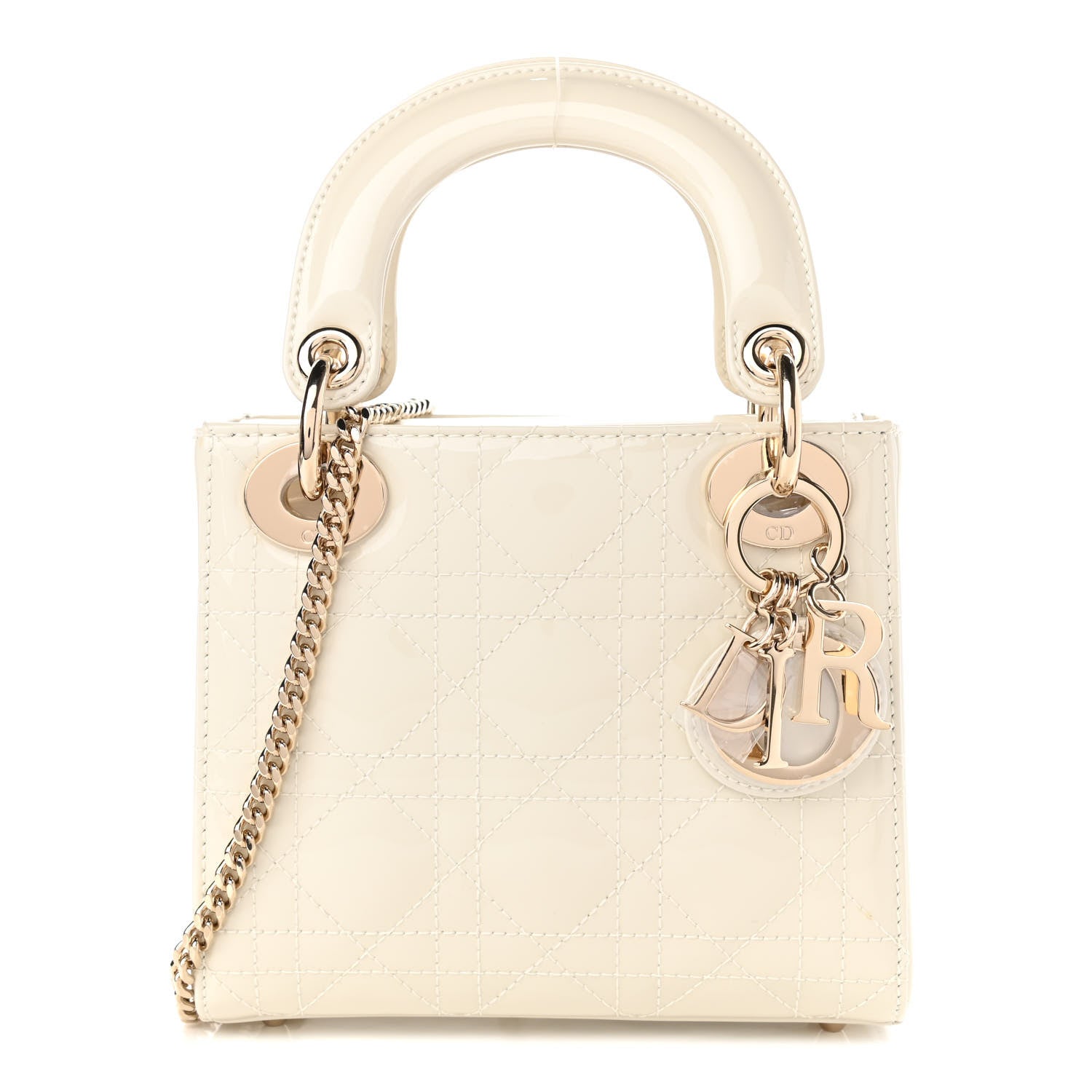 Christian Dior Patent Cannage Mini Lady Dior Ivory 1 of 9