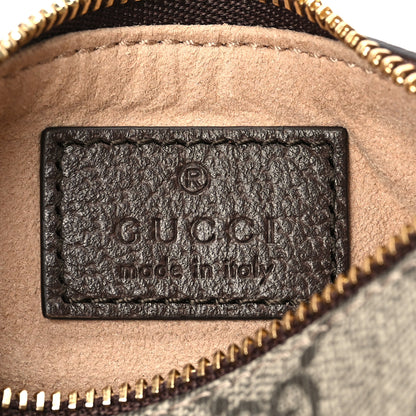 Gucci GG Supreme Monogram Strawberry Retro Interlocking G Barrel Coin Purse Beige Ebony 6 of 7