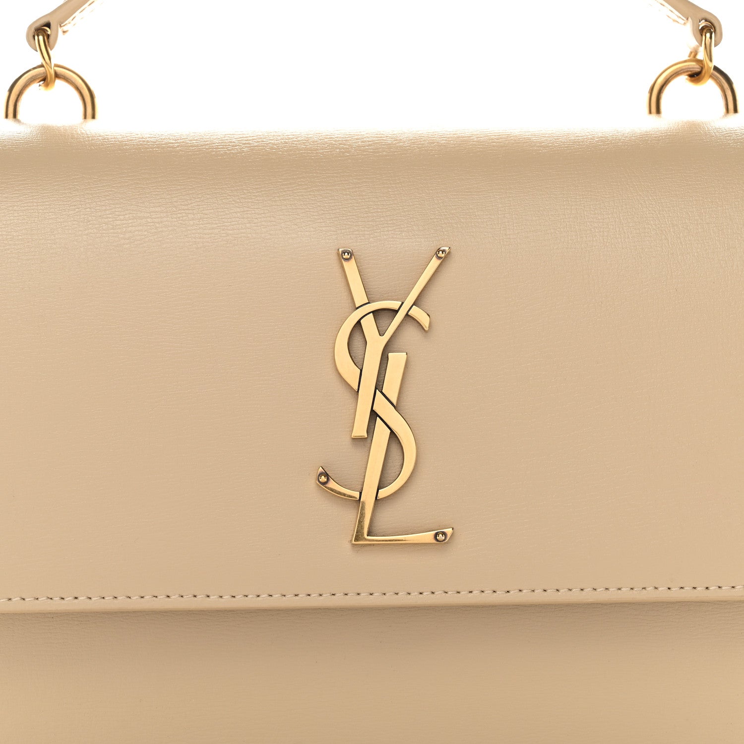 Saint Laurent Smooth Calfskin Medium Monogram Sunset Satchel Satchel Avorio 8 of 10