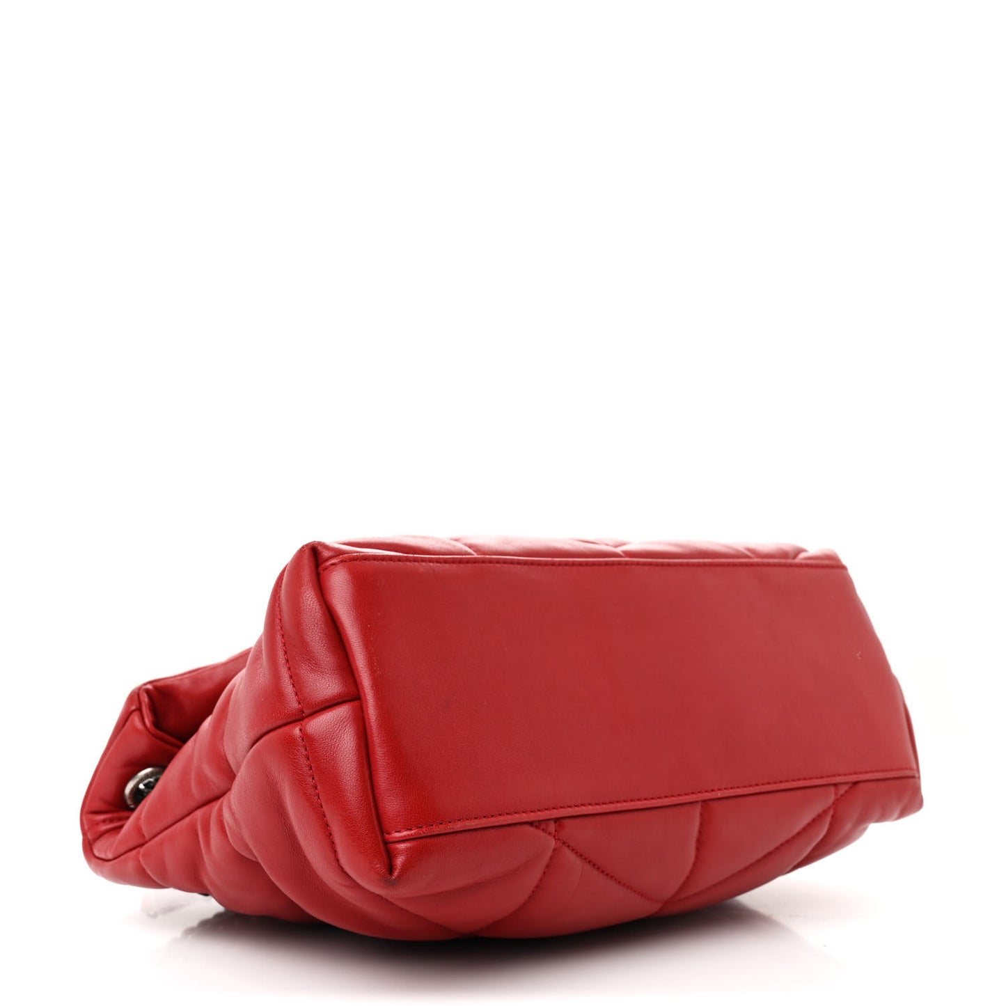 Lambskin Quilted Small Loulou Puffer Monogram Chain Satchel Red