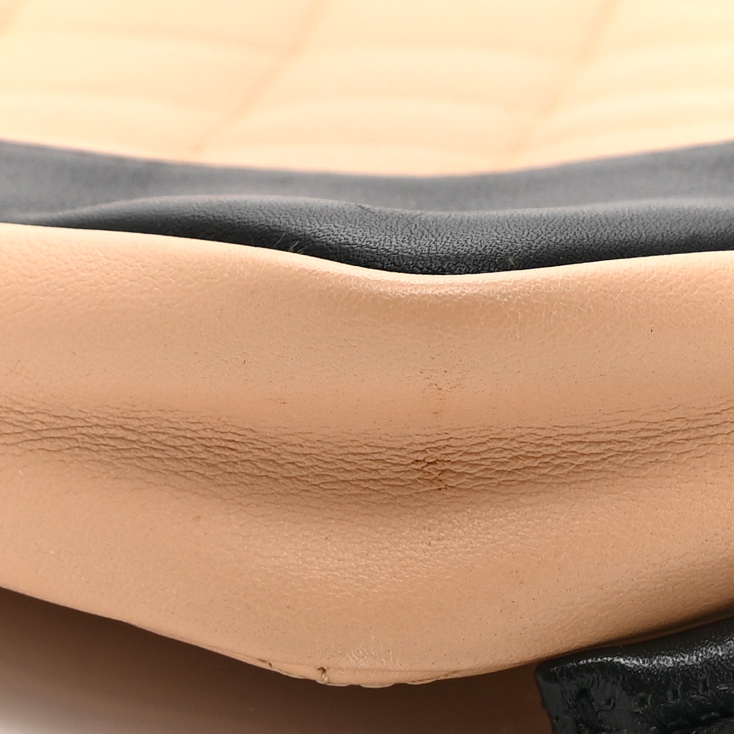 Chanel Calfskin Quilted Cambon Pochette Beige Black 10 of 10