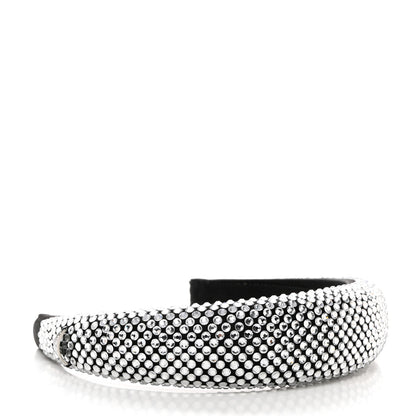 Prada Satin Crystal Embellished Headband Metal 4 of 6