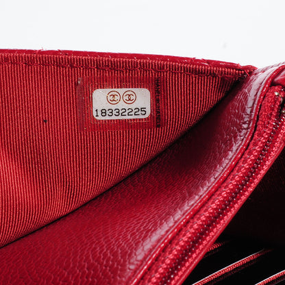 Chanel Caviar Quilted Wallet on Chain WOC Red 9 of 9