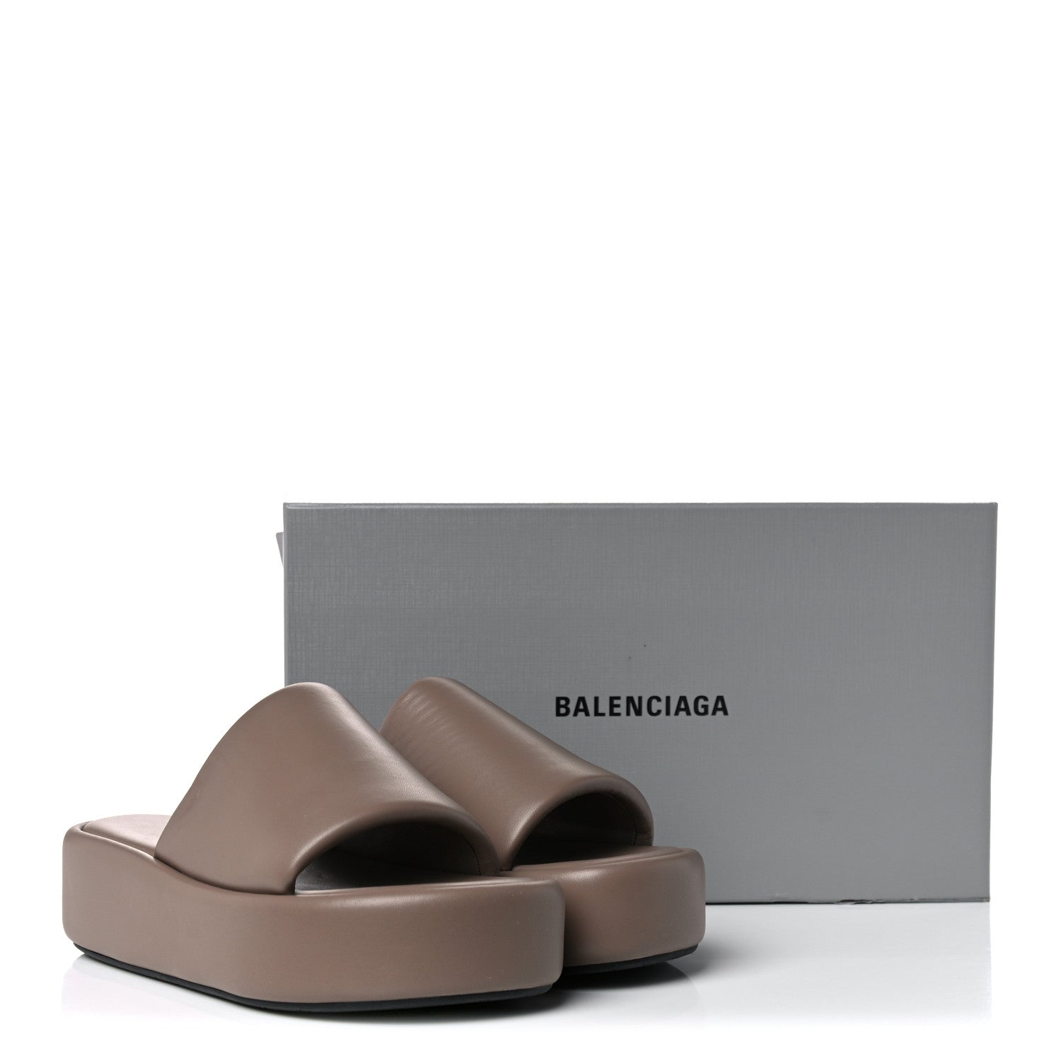 Balenciaga Smooth Nappa Logo Rise Platform Sandals 39 Beige White 8 of 8