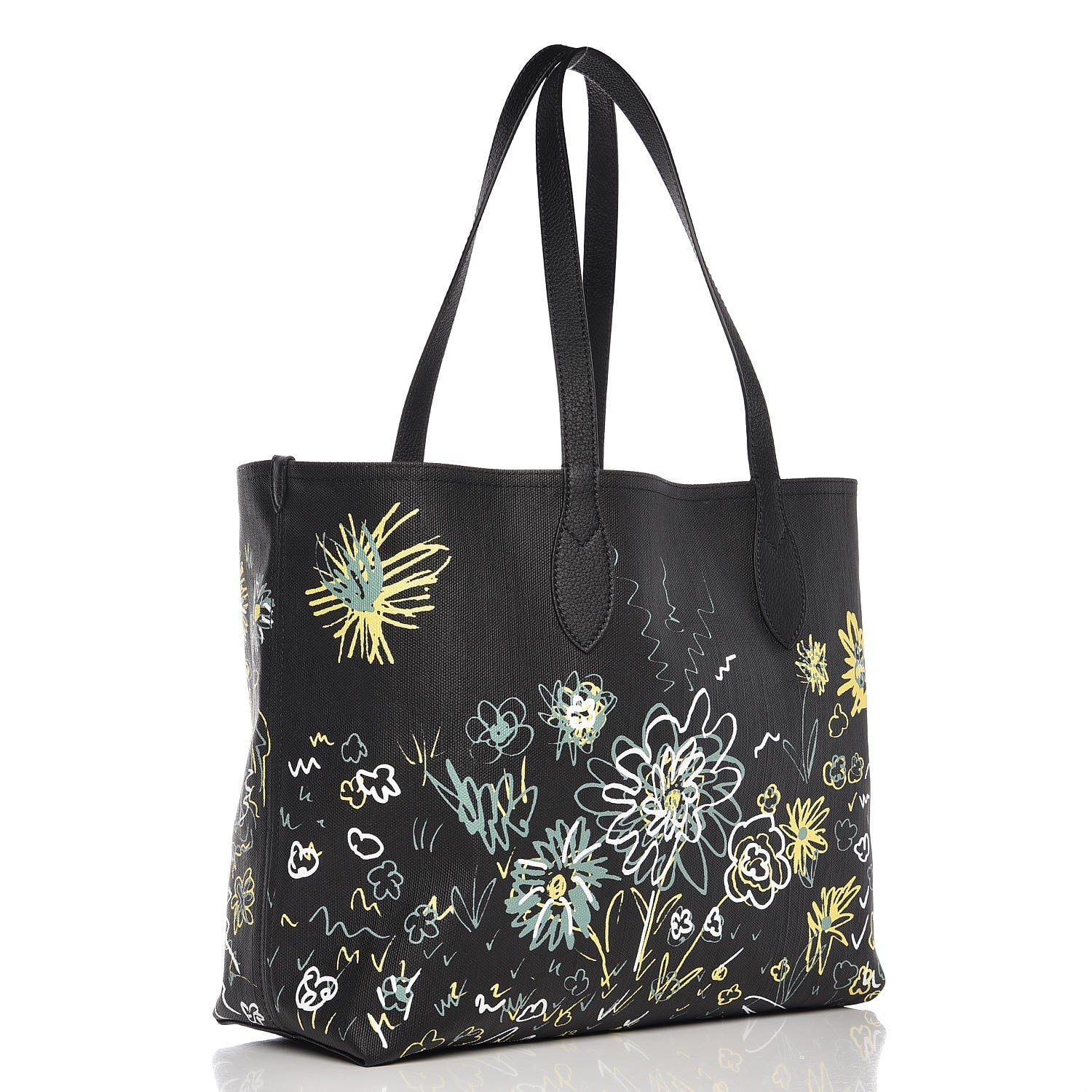 Burberry Coated Canvas Medium Reversible Doodle Tote Black 4 of 12