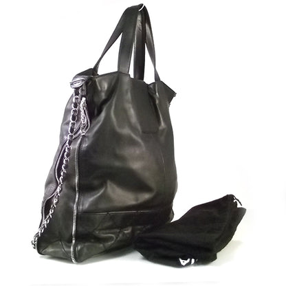 Chanel Lambskin Messenger Tote Black 3 of 8