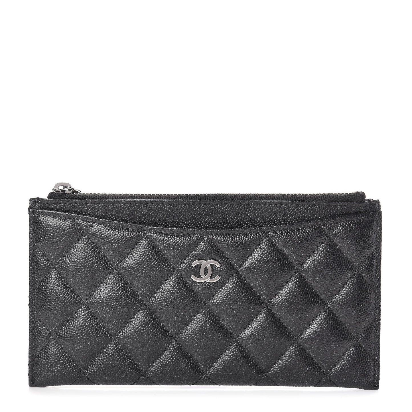 Caviar Quilted Classic Zip Pouch Black