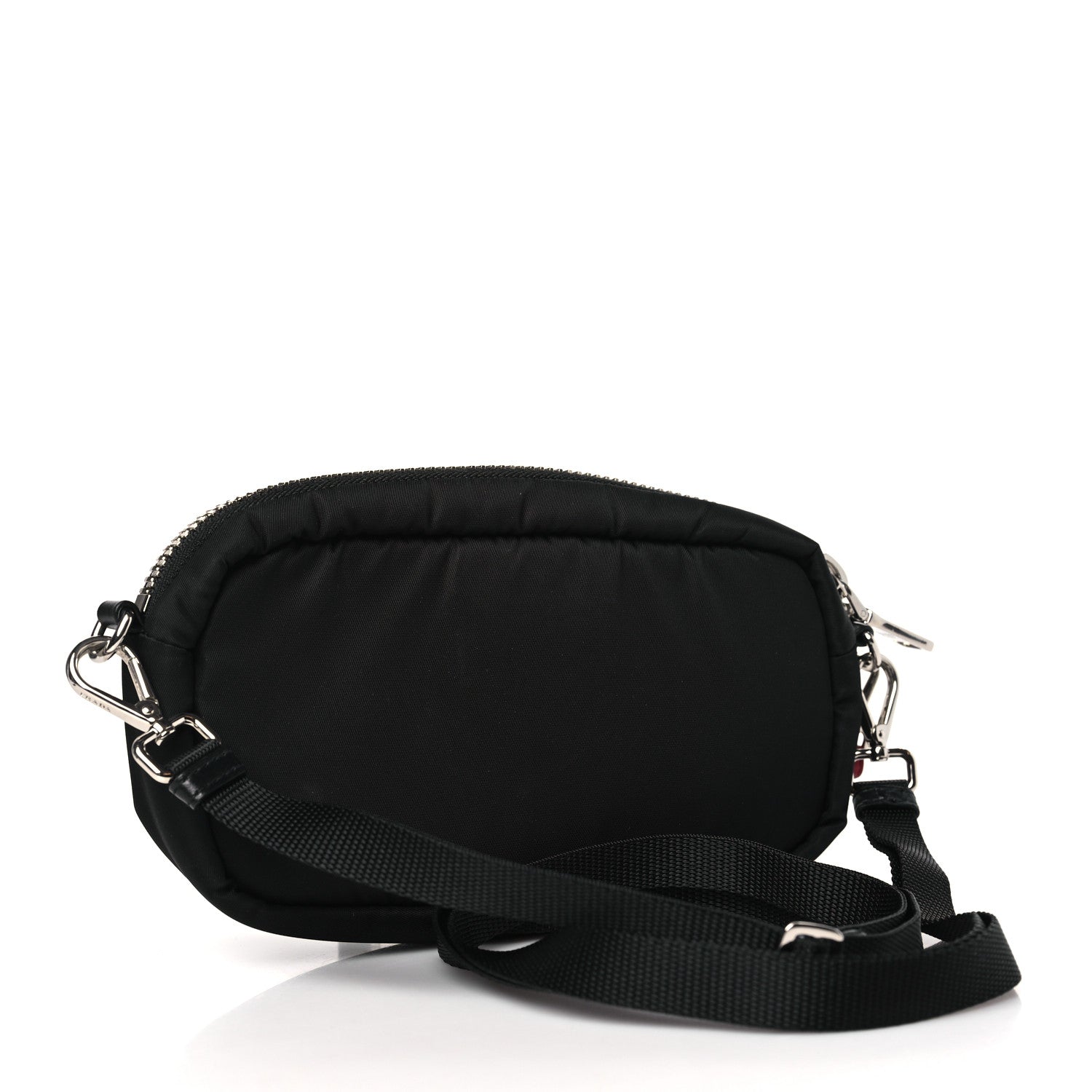 Prada Tessuto Soft Nylon Small Convertible Crossbody Wristlet Black Fuoco 3 of 10