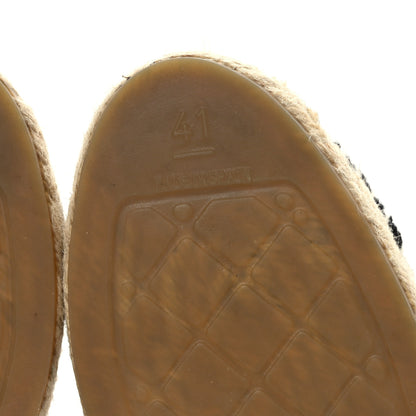 Chanel Tweed CC Espadrilles 41 Ecru White Blue Black 6 of 9