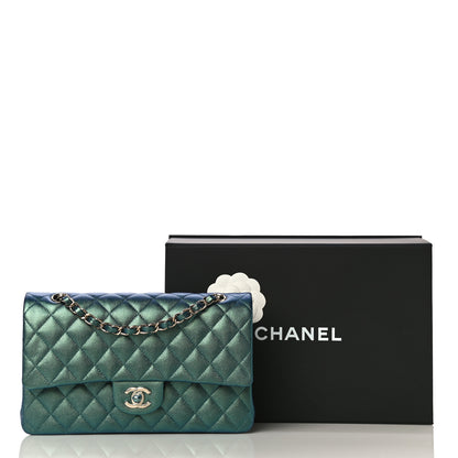Chanel Iridescent Caviar Quilted Medium Double Flap Green 12 of 12