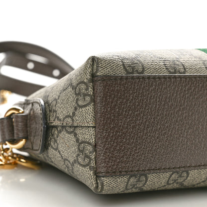 Gucci GG Supreme Monogram Textured Dollar Calfskin Web Small Ophidia Dome Shoulder Bag Beige Ebony New Acero 9 of 10