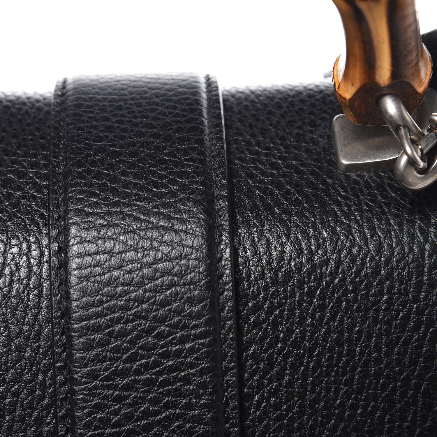 Gucci Dollar Calfskin Crystal Web Medium Dionysus Bamboo Top Handle Bag Black Black Diamond 9 of 10