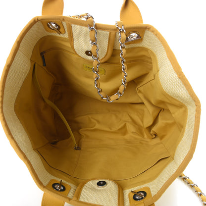 Chanel Woven Straw Raffia Large Deauville Tote Yellow 6 of 9