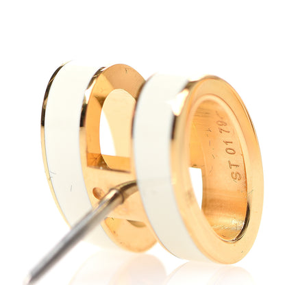 Hermes Gold Lacquered Pop H Earrings Ecru 4 of 6