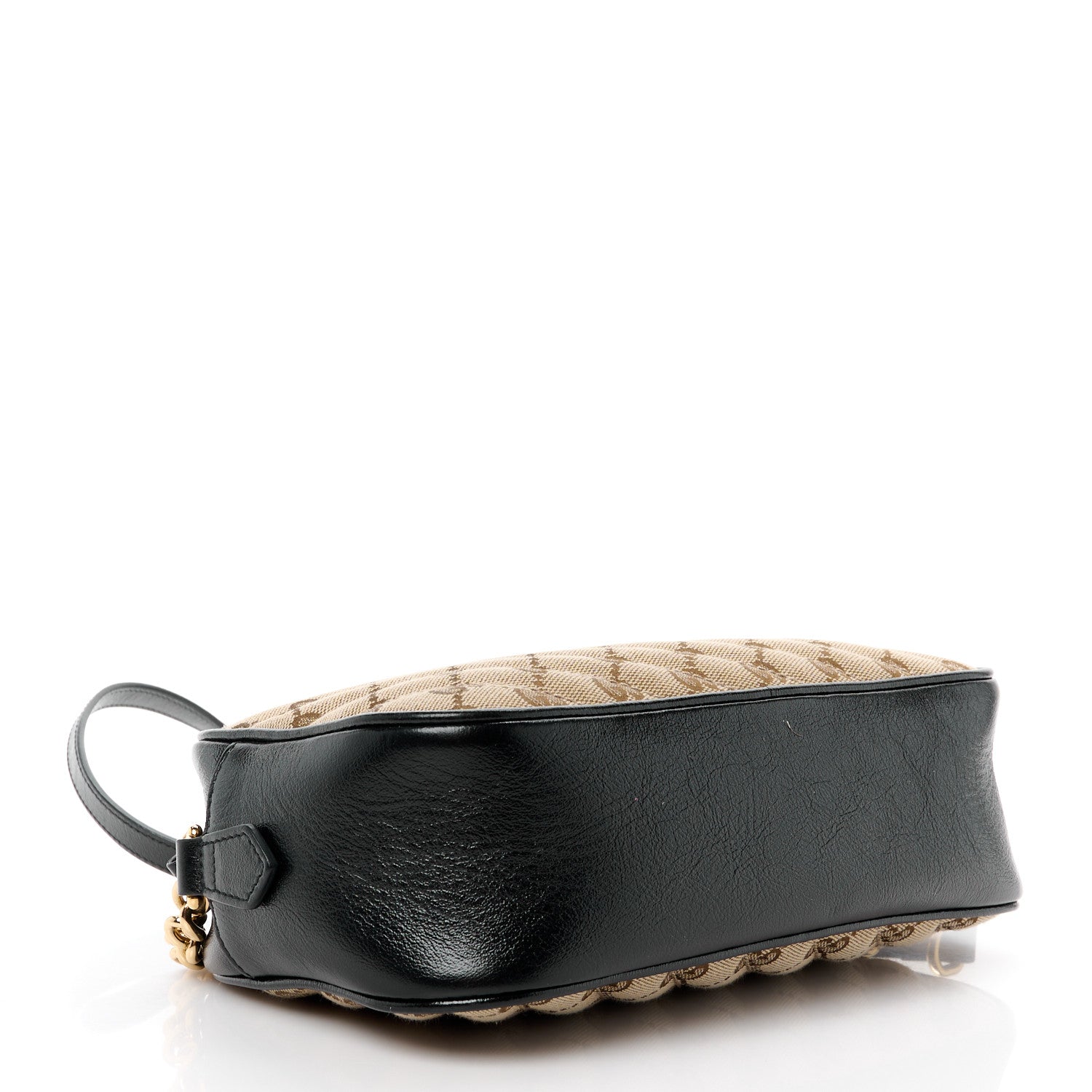 Gucci Monogram Matelasse Diagonal Small GG Marmont Chain Shoulder Bag Beige Black 4 of 12