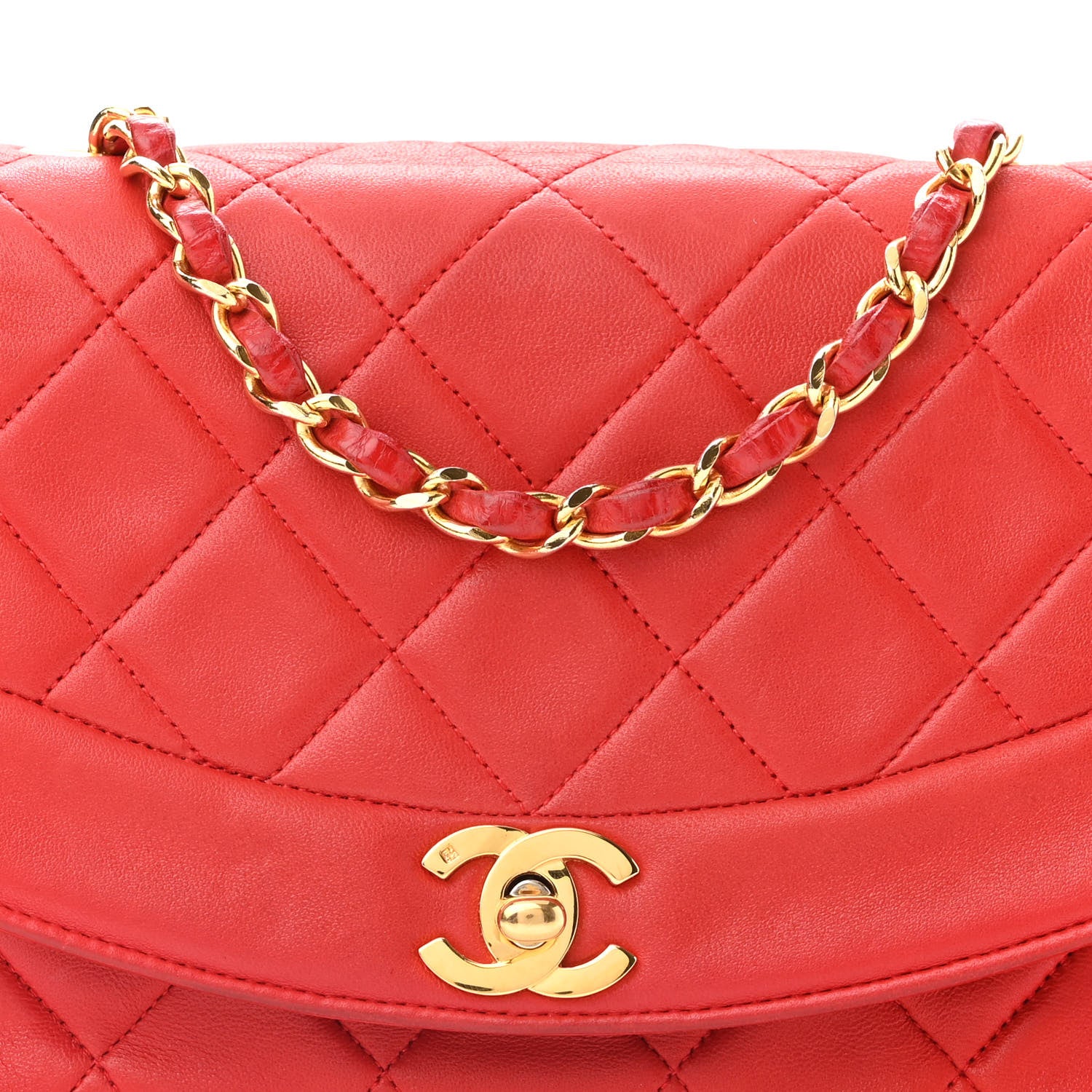 Chanel Lambskin Quilted Small Single Flap Red 8 of 12