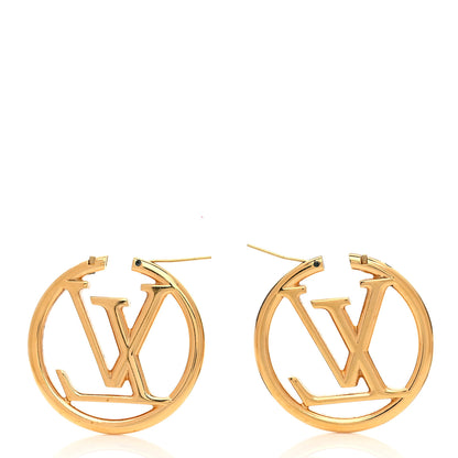 Louis Vuitton Louise Hoop Earrings Gold 3 of 4