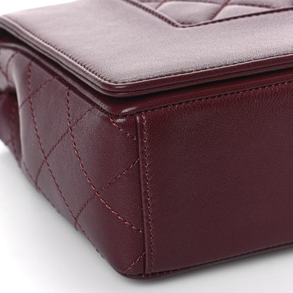 Chanel Sheepskin Quilted Vintage Mademoiselle Flap Dark Red 8 of 10