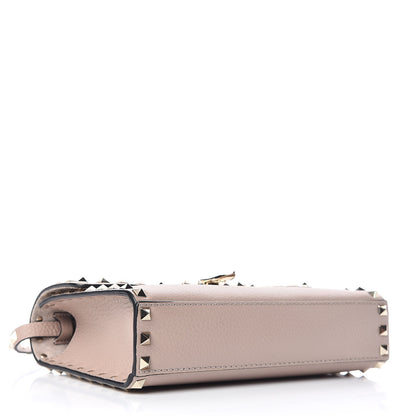Valentino Garavani Pebbled Calfskin Medium Rockstud Flip Lock Crossbody Bag Poudre 4 of 9