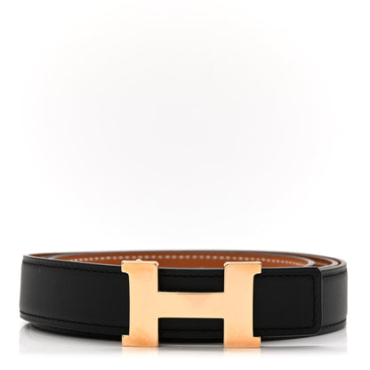 Hermes Swift Epsom 24mm Mini Constance H Belt 95 38 Black Gold 1 of 5