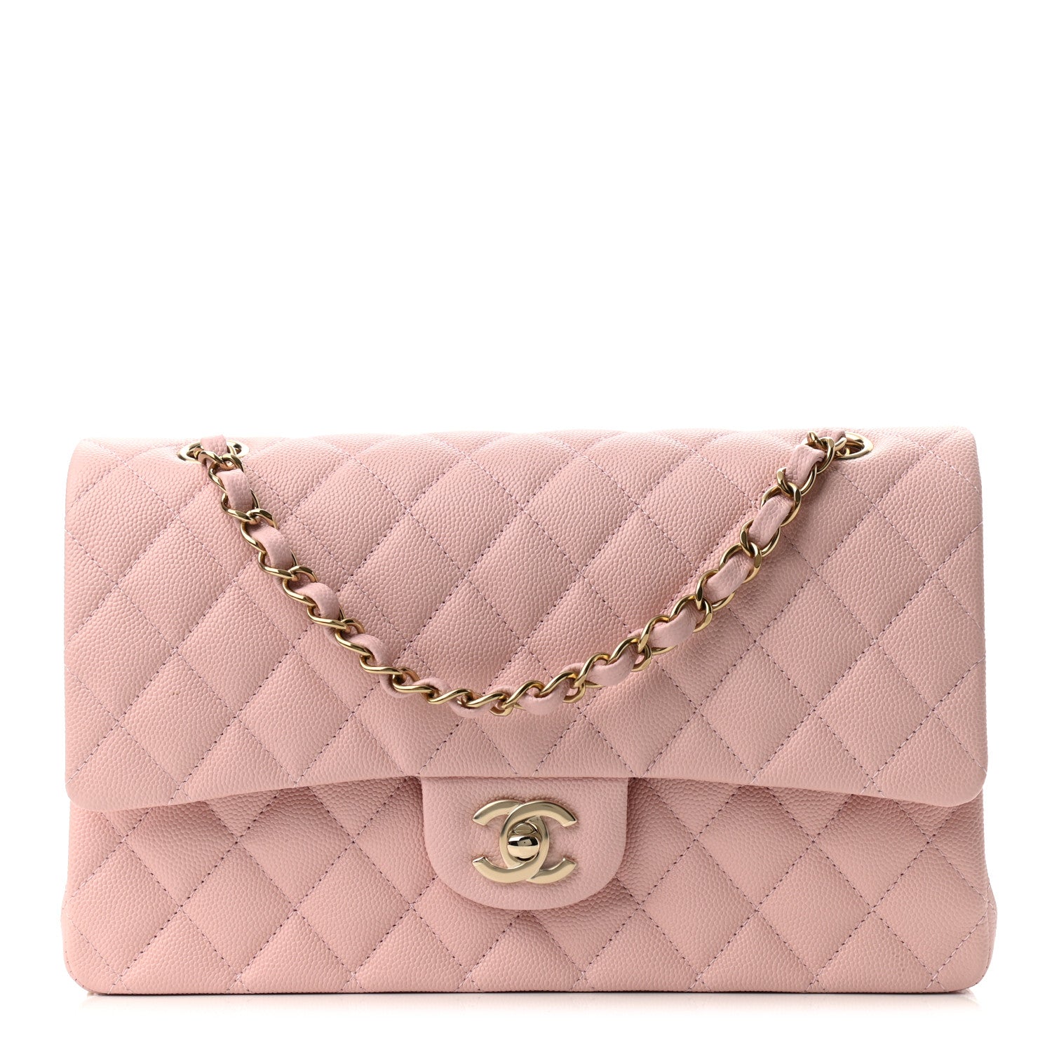 Chanel Caviar Quilted Medium Double Flap Light Pink 1 of 11