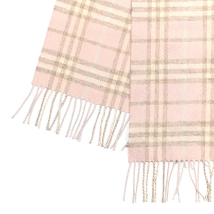 Burberry Cashmere Check Fringe Scarf Pink 3 of 5