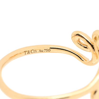 Tiffany 18K Yellow Gold Paloma's Graffiti Love Ring 54 7 4 of 5