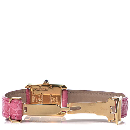 Cartier Sterling Silver Vermeil Alligator 23mm Must de Tank Quartz Watch Pink 5 of 6