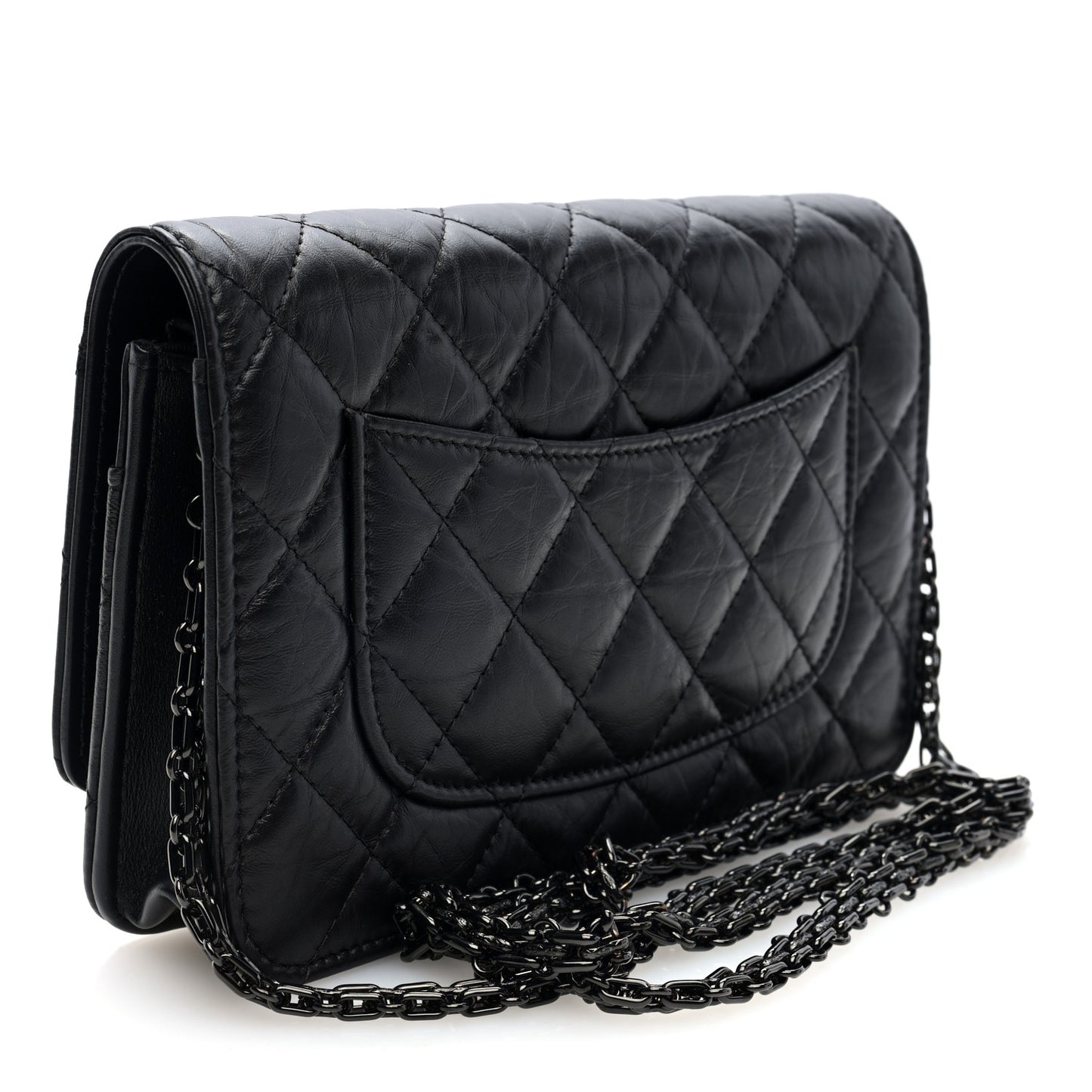 Aged Calfskin Quilted Reissue Wallet On Chain WOC So Black