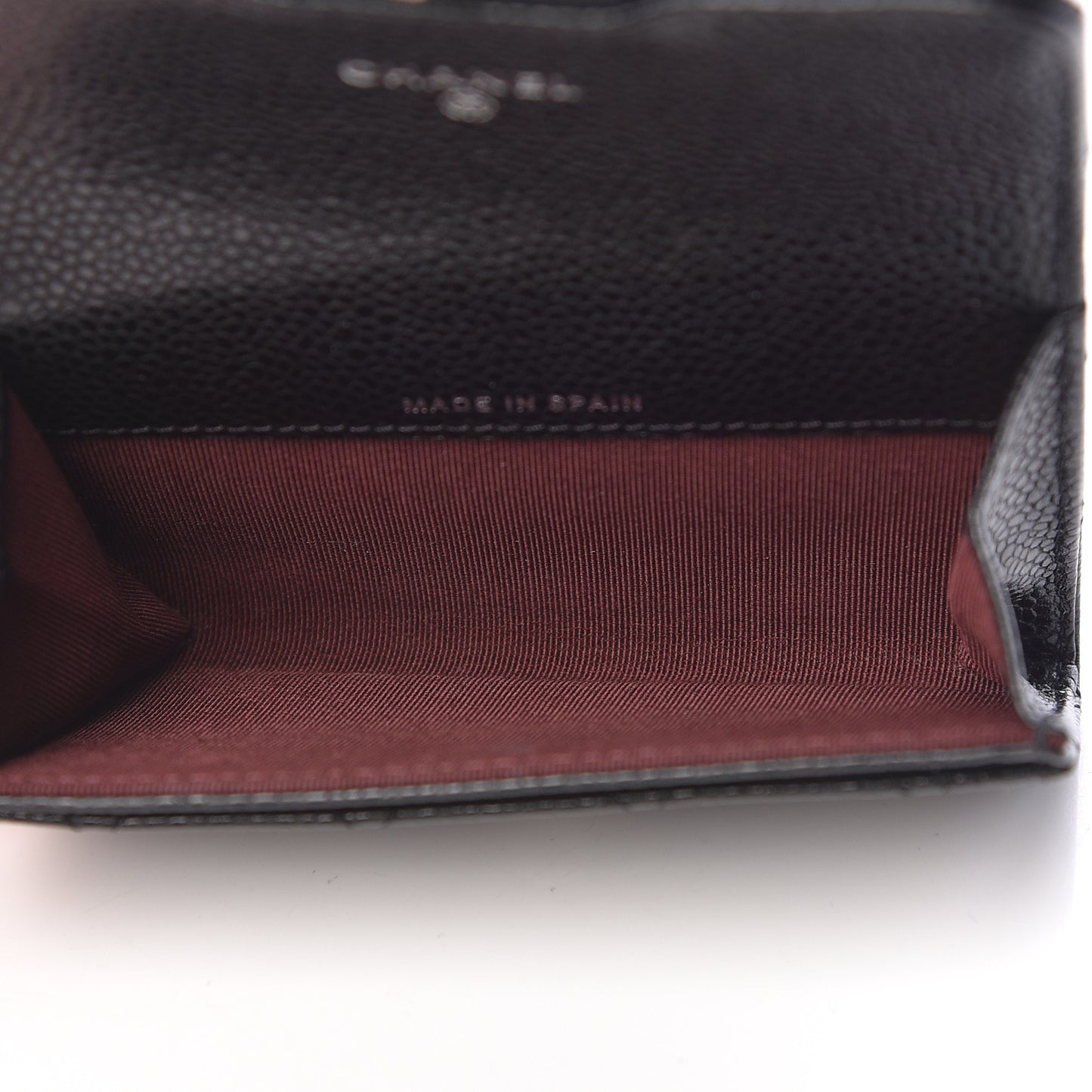Caviar Quilted Flap Card Holder Black