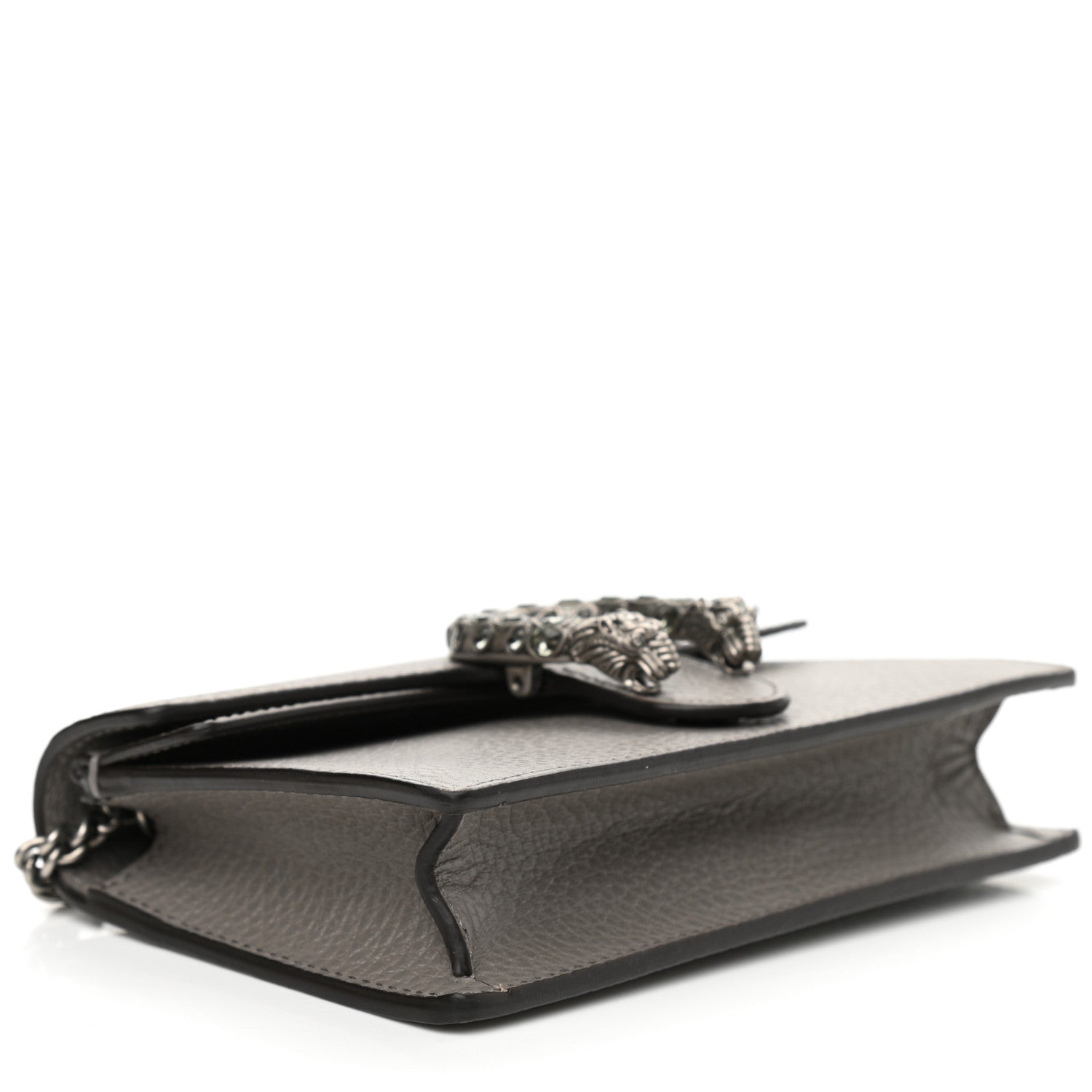 Gucci Dollar Calfskin Crystal Super Mini Dionysus Shoulder Bag Dusty Grey Black Diamond 4 of 7