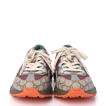 Gucci GG Supreme Monogram Mix Monogram Womens Rhyton Sneakers 36.5 Bordeaux Beige Ebony 2 of 8