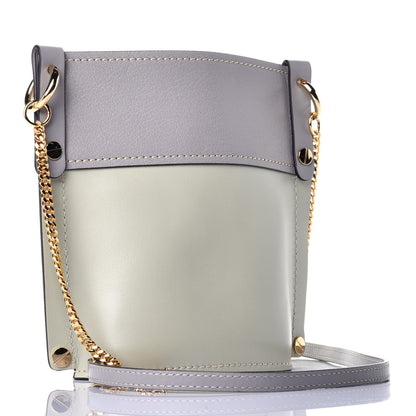 Chloe Shiny Calfskin Goatskin Mini Aby Bi-Color Bucket Light Eucalyptus 3 of 8