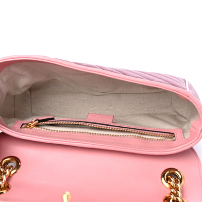 Gucci Azalea Calfskin Enamel Matelasse Diagonal Small Torchon GG Marmont Shoulder Bag New Cherry Red Wild Rose 5 of 9