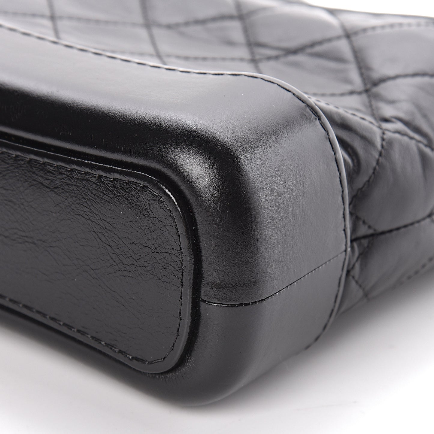 Aged Calfskin Quilted Small Gabrielle Hobo Black