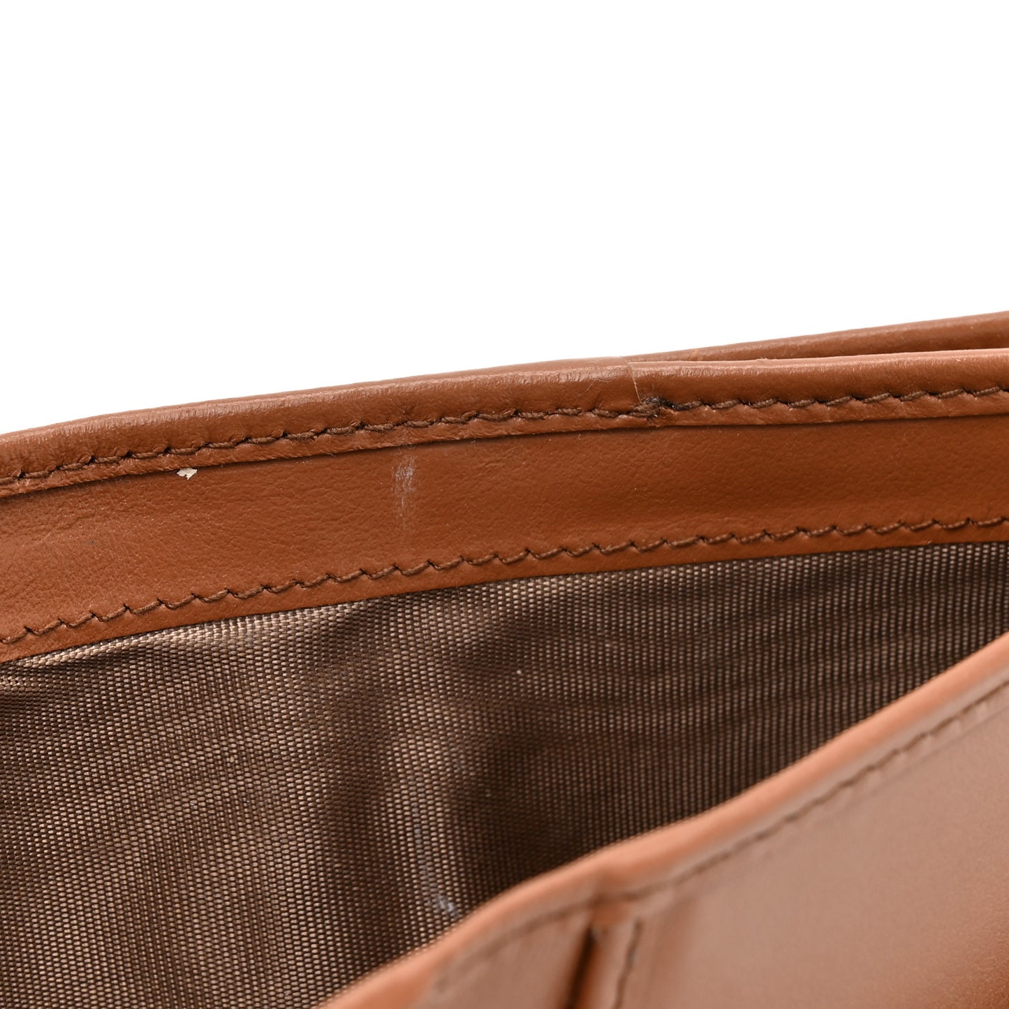 Calfskin Small Triangle Wallet Cognac