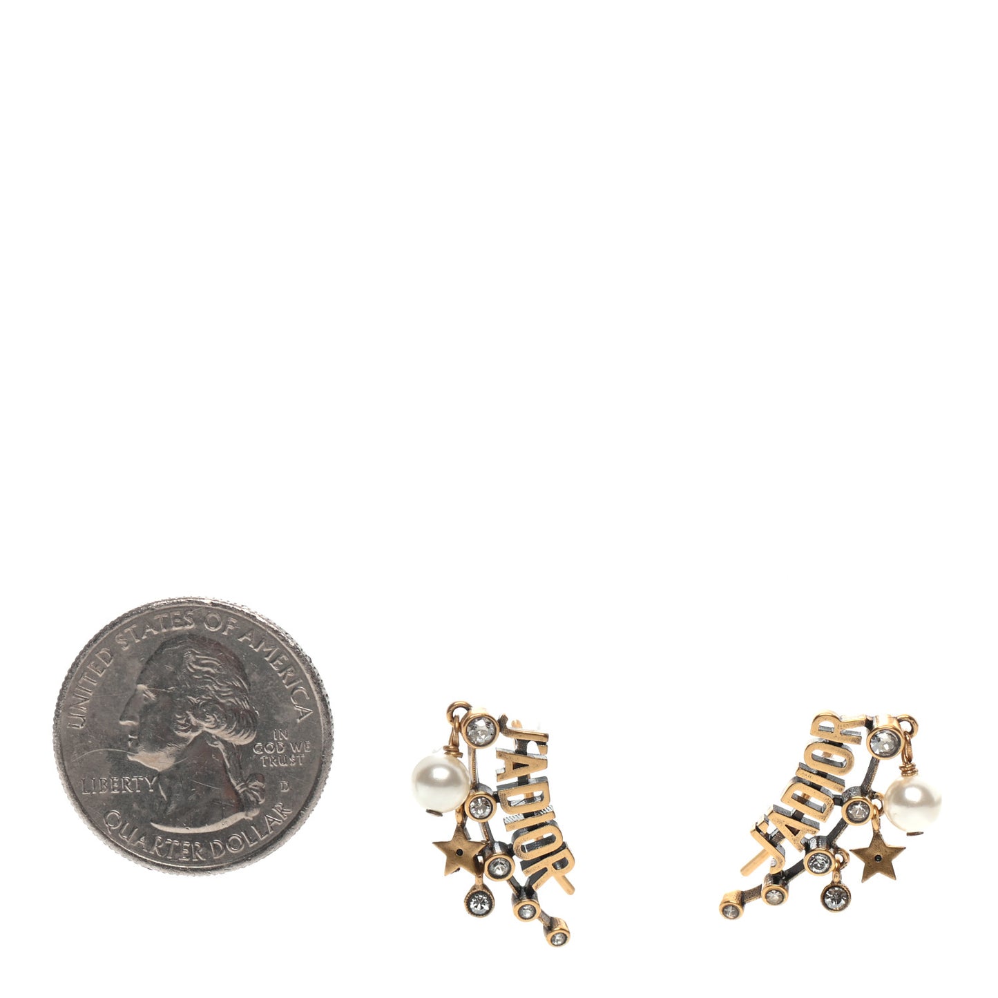 Pearl Crystal J'Adior Earrings Aged Gold