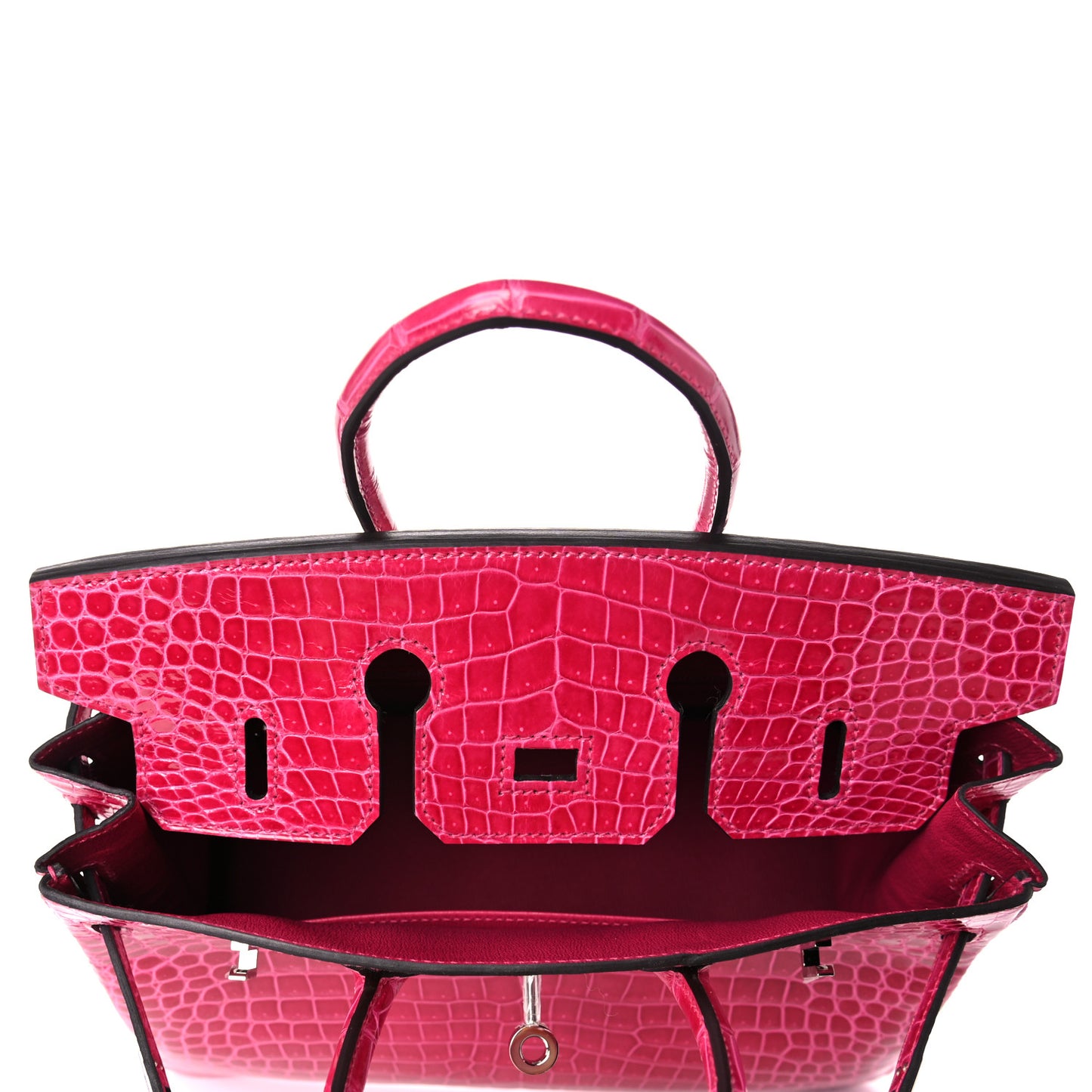 Shiny Porosus Crocodile Birkin 25 Rose Mexico