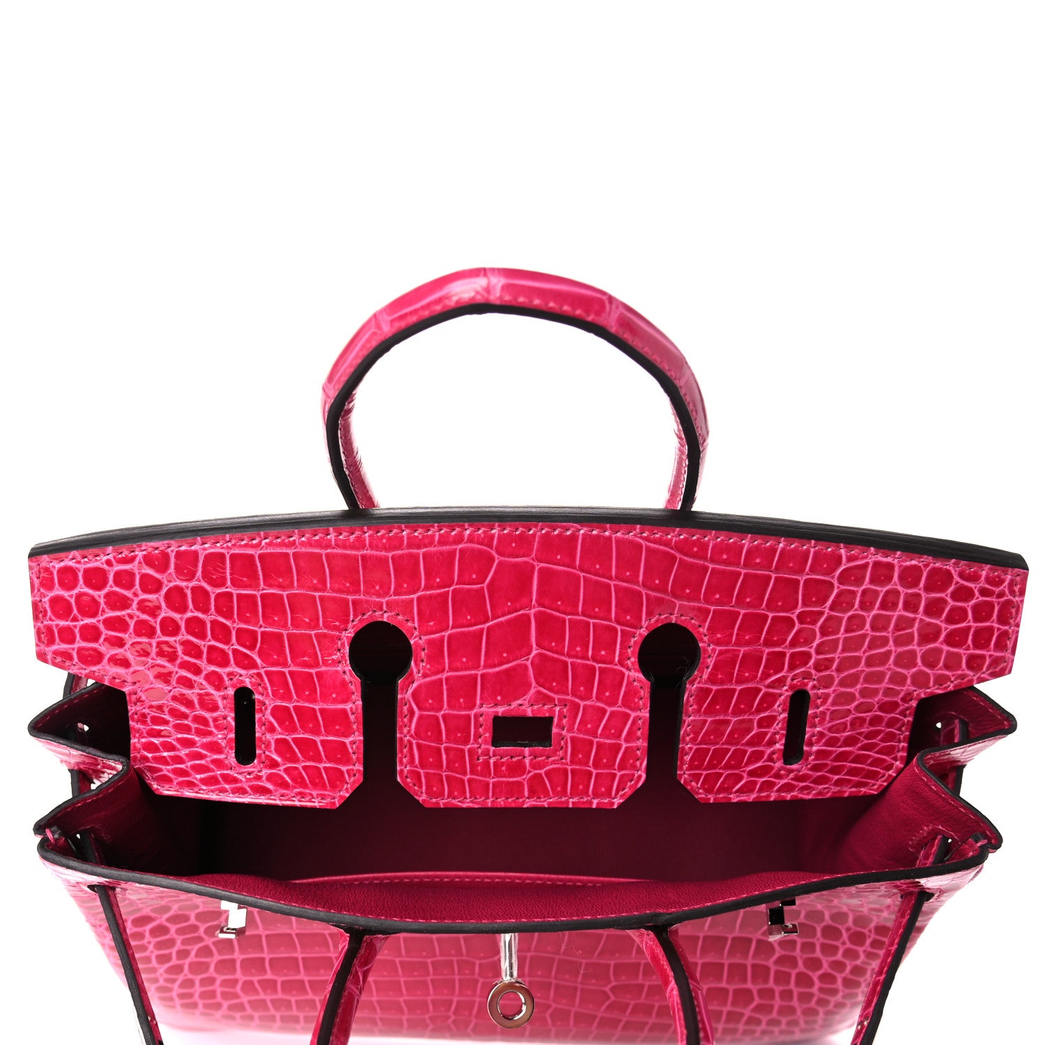 Hermes Shiny Porosus Crocodile Birkin 25 Rose Mexico 7 of 36