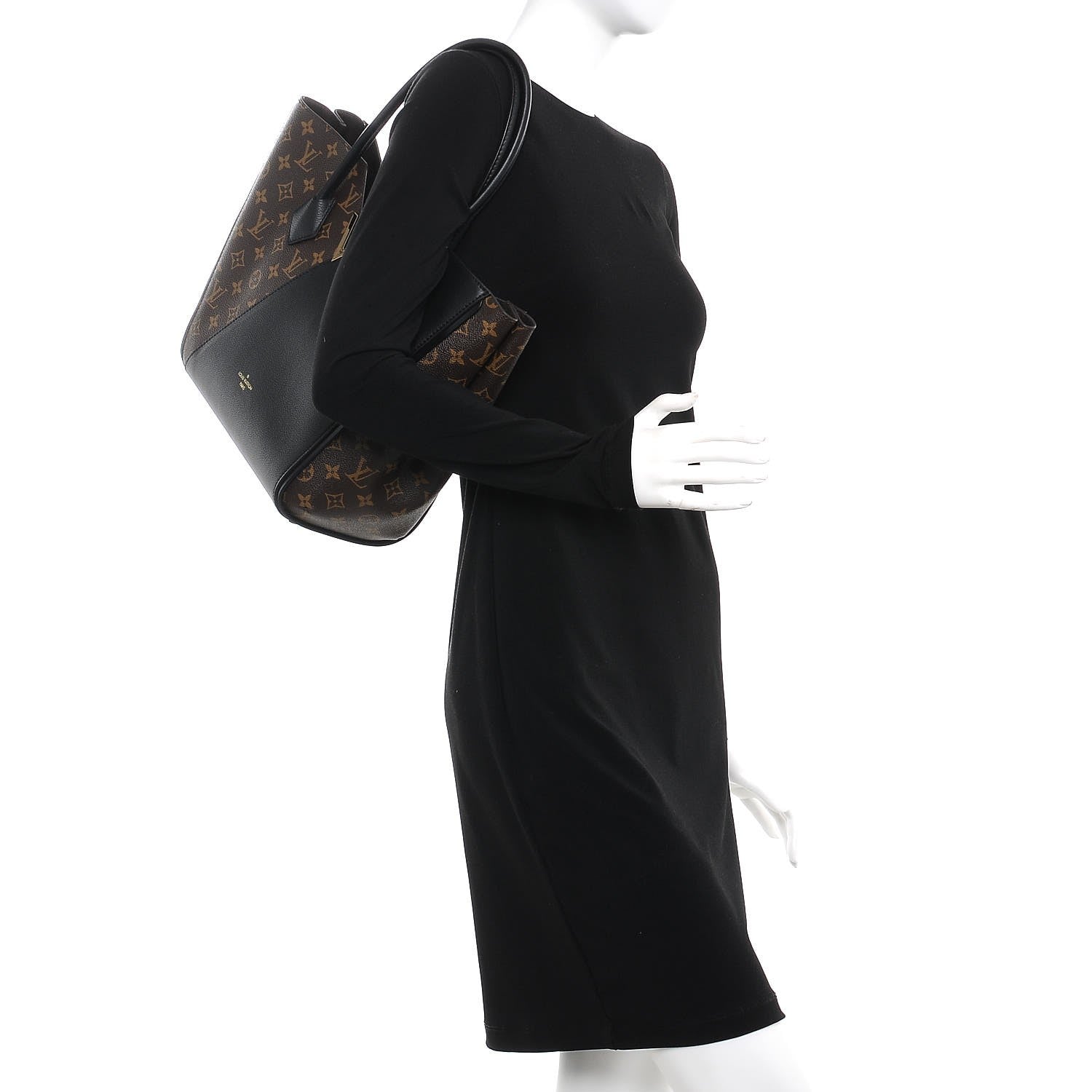 Louis Vuitton Calfskin Monogram Kimono Tote Black 2 of 6