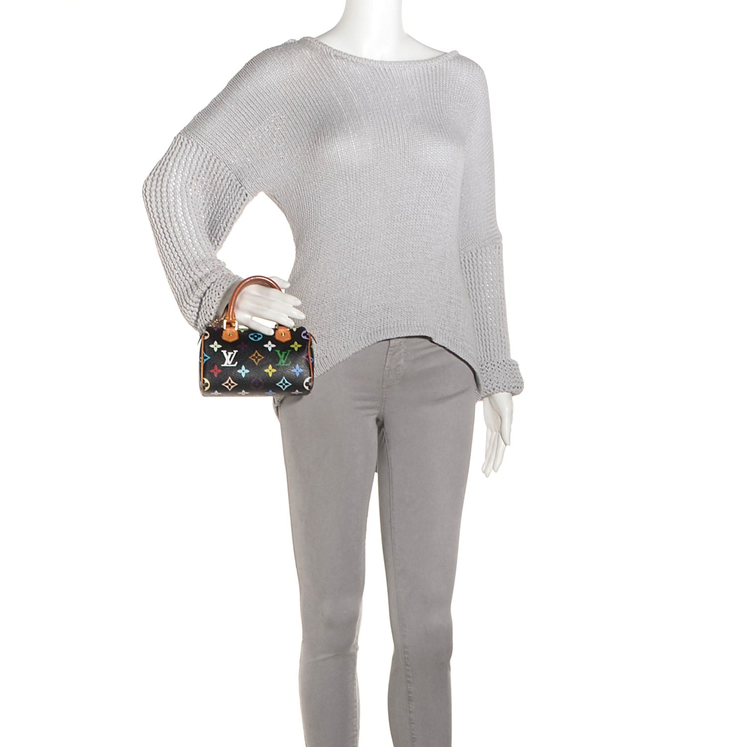 Louis Vuitton Monogram Multicolor Mini Sac HL Speedy Black 2 of 6